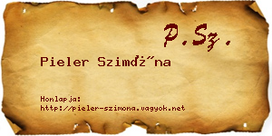 Pieler Szimóna névjegykártya
